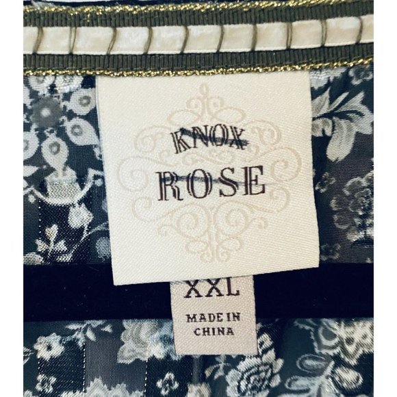 Knox Rose Top Womens XXL Floral Ruffle Hem Crochet Trim Gold Metallic Boho - Picture 5 of 7